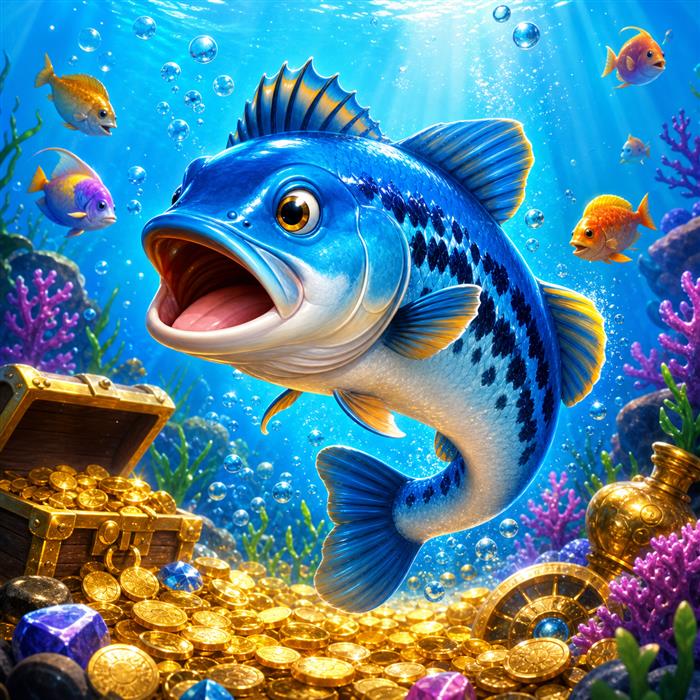 Big Bass Bonanza underwater illustrated art