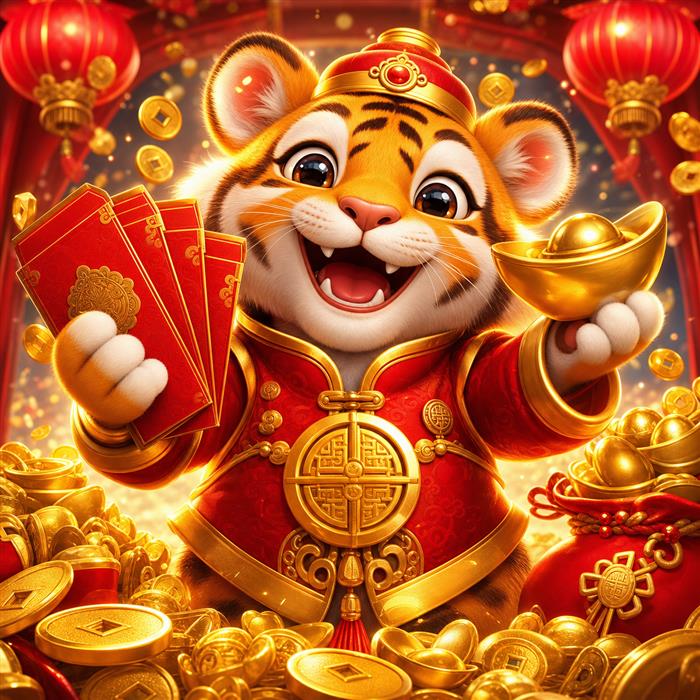 Fortune Tiger festive illustrated art