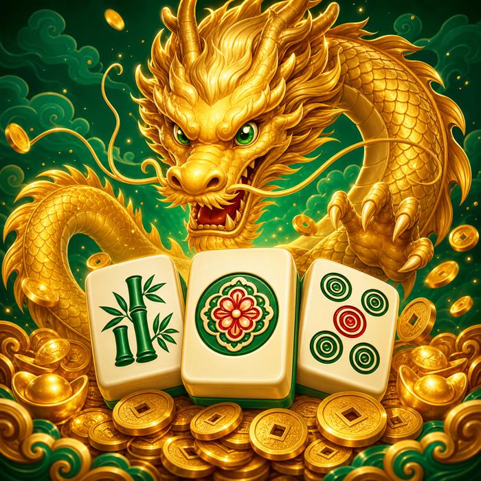 Mahjong Ways 2 golden dragon illustrated art